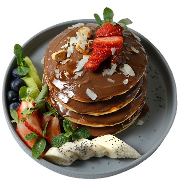 Pancake with nutella cream and fruits