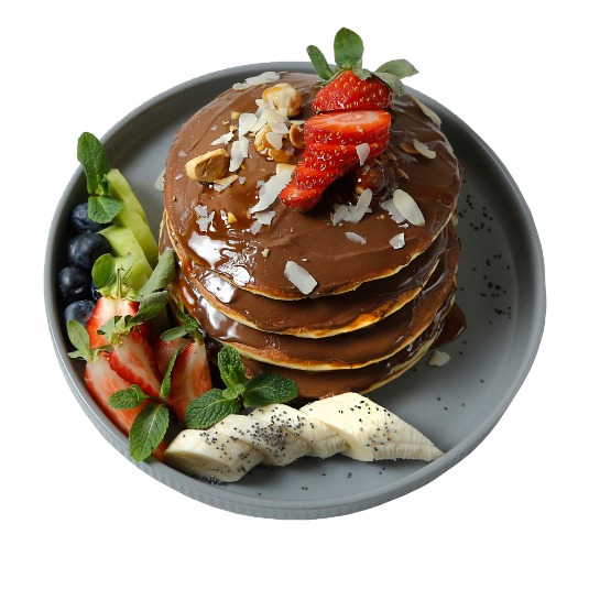 Pancake with nutella cream and fruits